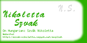 nikoletta szvak business card
