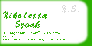 nikoletta szvak business card